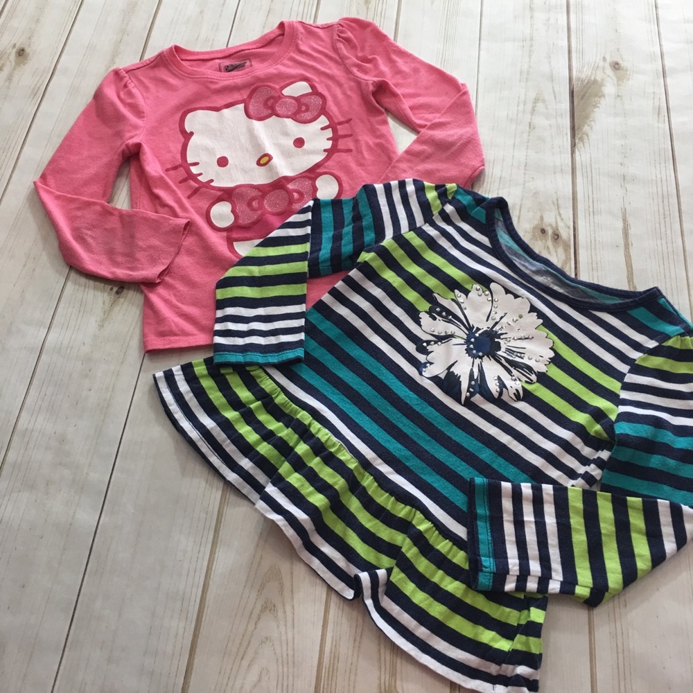 Girls 2 Shirt Bundle, Girls Size 5